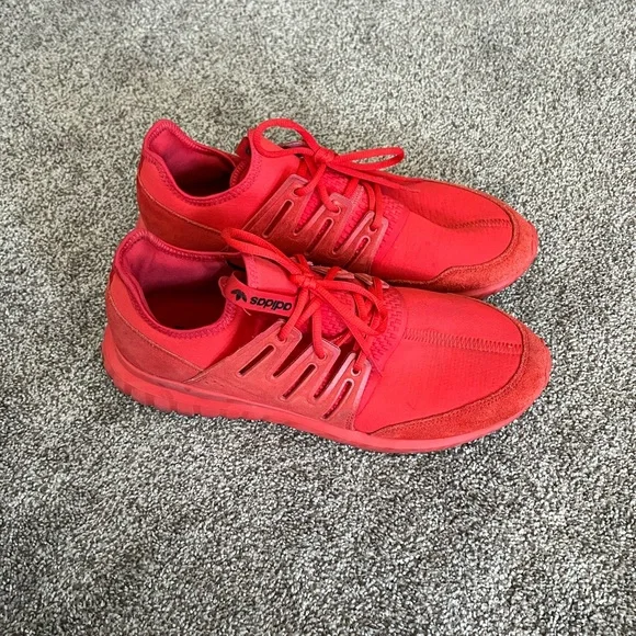 Adidas Red Athletic Shoes with Streamlined Silhouette and Flexible Design - Picture 1 of 6